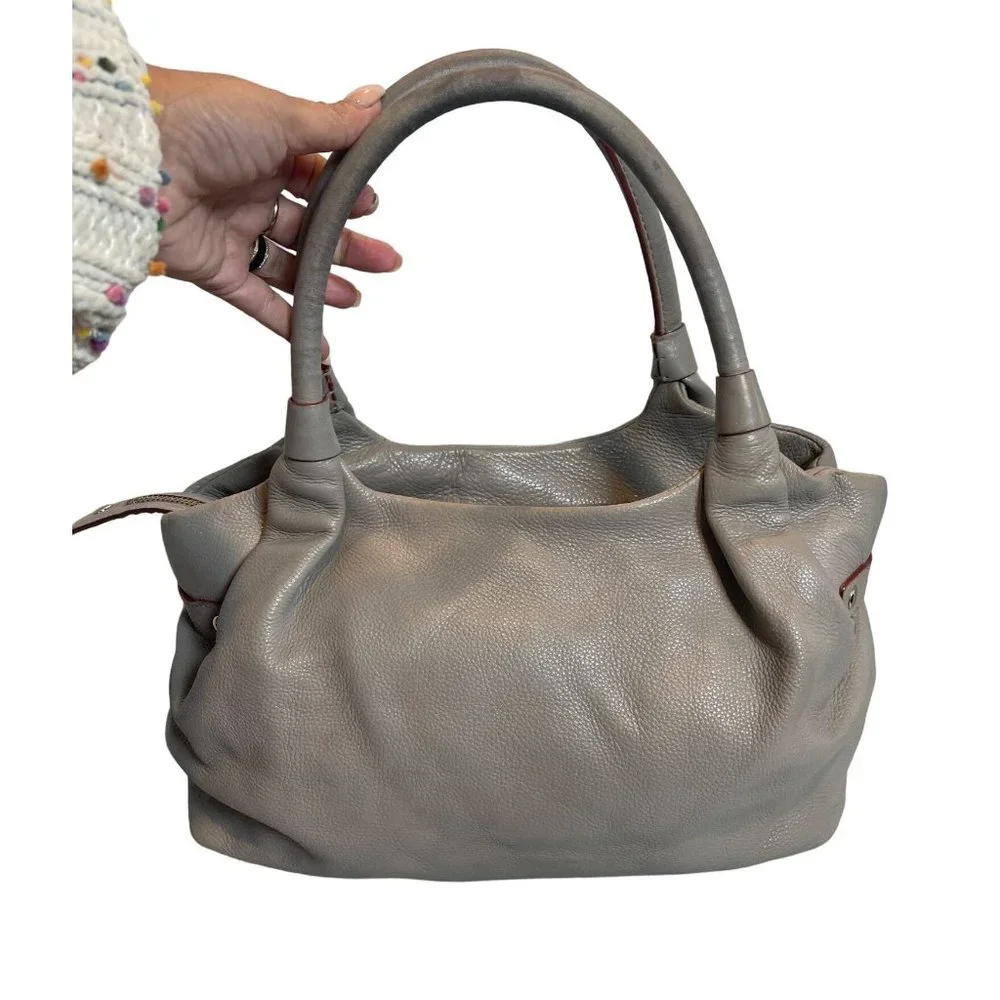 Kate Spade Berkshire Road Stevie Satchel Gray Pebble Leather Shoulder Bag - Picture 2 of 12